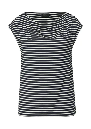 s.Oliver BLACK LABEL - T-Shirt blau/weiß - Gr. - 34