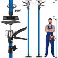 tectake Montageklemme 2er-Set Teleksopstützen, B: 8,00 cm, L: 20,00 cm, stufenlos höhenverstellbar