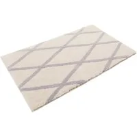 Homie Living Badematte San Bosa, Höhe 20 mm, rutschhemmend beschichtet, schnell trocknend, fußbodenheizungsgeeignet, Polyester, rechteckig, Badteppich, modernes Rauten Design, waschbar, Badezimmerteppich