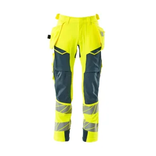 MASCOT Herren Hose mit Hängetaschen ACCELERATE SAFE Hi-vis Gelb / Dunkelpetroleum 58 - 19031-711-1744-82C58