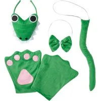 dressforfun Kostüm Accessoires-Set Krokodil, Krokodil-Zubehörset für Sie und Ihn in Einheitsgröße