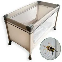 Zamboo Baby-Reisebett Universal - Grau, Insektenschutz / Mückennetz für Baby Reisebett Moskitonetz Babybetten