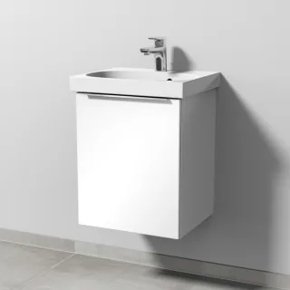 Sanipa 3way Waschtischunterbau zu Geberit Acanto Waschtisch mit 1 Tür, Weiß-Glanz UF41378