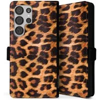 DeinDesign Handyhülle Leopard Fell Animalprint Leo Print, Samsung Galaxy S25 Ultra Hülle Handy Flip Case Wallet Cover