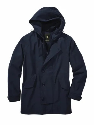 Mey & Edlich Herren Doppelschlag-Regenjacke Blau 86 % Polyester, 14 % Baumwolle