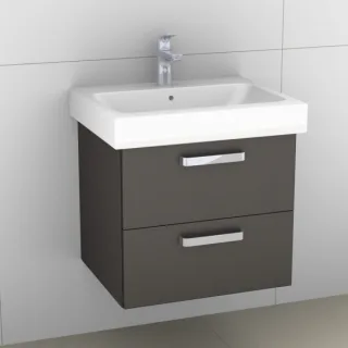 Artiqua 413 Waschtischunterschrank für iCon 124060, 124063 Stahlgrau Metallic, 413-WU2L-K01-7141-88 413-WU2L-K01-7141-88