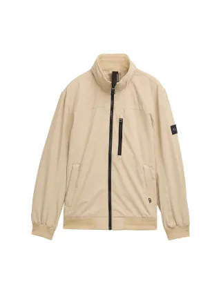 Tom Tailor - Blouson Jacke mit Kapuze im Stehkragen field rye brown - Gr. - XL