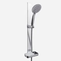 Euroshowers GmbH Duschbrause Duschstange Set ohne Bohren mit Duschkopf 3M Klebemontage Chrom, (Komplettes Duschset mit Duschstange, Handbrause, Brauseschlauch und Halter, Montage ohne Bohren dank starkem 3M Kleber), Zum Kleben