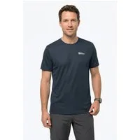 Jack Wolfskin Funktionsshirt TECH T M atmungsaktiv, Kurzarm, mit Rundhalsausschnitt, ohne Verschluss