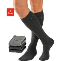 H.I.S Kniestrümpfe Basic Herren Strümpfe Komfortsocken, Alltagssocken (Packung, 3-Paar, Gr. 39-42 bis 47-48) mit druckfreiem Bündchen