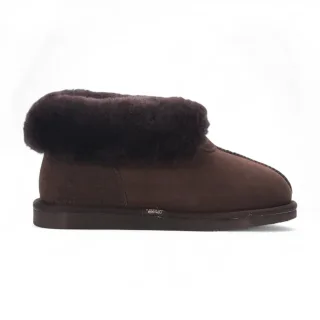 Damen Winterstiefelette aus Schaffell-Wildleder in Braun zum Hineinschlüpfen - Glacier