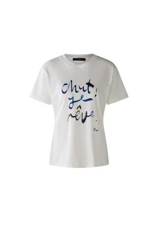 Oui - T-Shirt reine Baumwolle cloud dancer - Gr. - 34