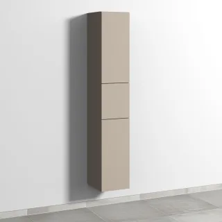 Sanipa 3way Hochschrank mit 2 Türen und 1 Auszug, Sandgrau-Matt SF10167