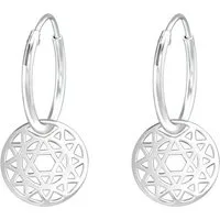 ALEXANDER YORK Paar Creolen Ohrringe CHARM-PLÄTTCHEN STERN, 2-tlg. (Ohrringe), 925 Sterling Silber