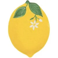 EasyLife Servierplatte Fleurs et Citrons, Porzellan, Spülmaschinengeeignet, Mehrfarbig, Zitronen, H: cm