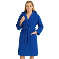 BARBONS Damenbademantel Barbons Bademantel Damen, Morgenmantel Baumwolle mit Kapuze, Kapuze, Bindegürtel, Taschen, Gürtel, Langform, Walkfrottee, Kapuze, Gürtel, 2 Taschen
