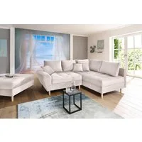 Home affaire Ecksofa Rice L-Form, B: 223 cm - OTTO. Verlässliche Qualität., Set: Sofa & Hocker, 3 Zierkissen, Federkern
