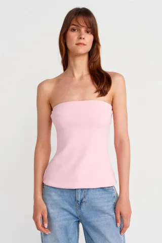 Trägerlose Slim-Fit Bandeau-Bluse
