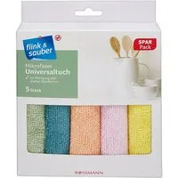 flink & sauber Mikrofasertuch (5-tlg., Mikrofaser-Universaltuch)
