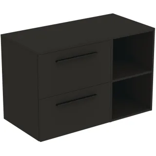 Ideal Standard Möbel-Set 100cm i.life B 2 Auszüge 2 off.Fächer Gr.Schwarz Carbongrau matt, T5752NV T5752NV