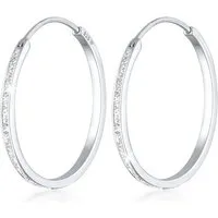 Elli Paar Creolen Creolen mit funkelnden Emaille Lack 925 Sterling Silber
