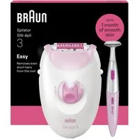 Braun Epilierer Silk-épil 3 SE3-202, Langanhaltend glatte Haut, Inklusive Bikini-Trimmer, SmartLight