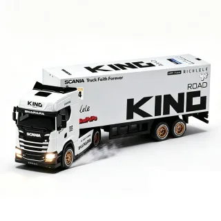 1/64 2.4G 4WD Scania Official Licensed Mini Drift RC Car Container Tractor Trailer Heavy Truck Remote Controlled LED Lig