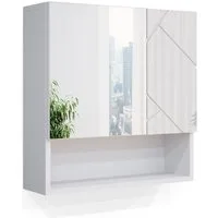 Vicco Badezimmerspiegelschrank Irma, Weiß Hochglanz, 54 x 55 cm (1-St)