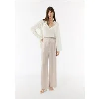 comma Chinos Hose Wide-Leg-Hose aus Lyocell mit Elastikbund und angedeuteten Taschen