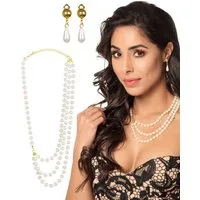 Boland Ohrring und Ketten Set Schmuckset 20er Jahre, Kette und Ohrringe im Stile der Goldenen 20er