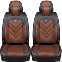BREMER SITZBEZÜGE Autositzbezug für Toyota bZ4x Bj ab 2022 SL2, Set, 2-tlg., Schonbezüge Sitzbezüge Fahrer und Beifahrer, in Schwarz/Braun