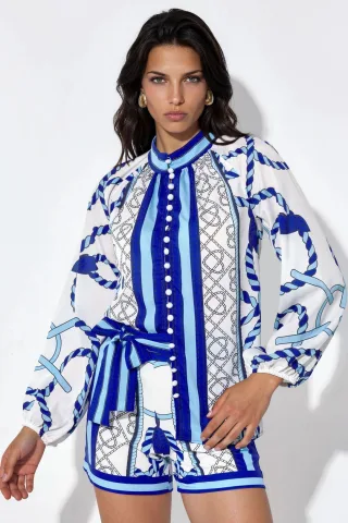 Paisley Woven Overall mit Bindegürtel