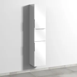 Sanipa 3way Hochschrank mit 2 Türen und 1 Auszug, Weiß-Glanz UF10378