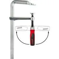 Original Ganzstahl-Schraubzwinge GZ30-12KG silber/rot, 300 / 120, mit Klappgriff