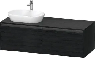 Duravit Ketho.2 Konsolenwaschtischunterbau wandhängend Eiche Schwarz Matt 1400x550x459 mm - K24888L1 K24888L16160000