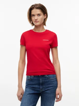Tommy Jeans (PVH Group) - TJW SLIM ESS LOGO 1 SS TEE EXT Amaryllis Red - Gr. - S