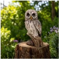 Online-Fuchs Gartenfigur Eule, Kauz, Uhu für außen - Deko Figuren Garten - 26 cm groß, (für den Innen- und Außenbereich, detailreiches Federkleid), aus langlebigem Kunstharz gefertigt, wetterfest