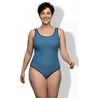Ulla Popken Badeanzug Badeanzug Muscheln ohne Softcups Rundhals