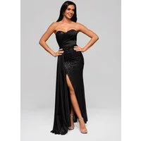 OMBRE Abendkleid Glitzerndes Abendkleid mit Schlitz