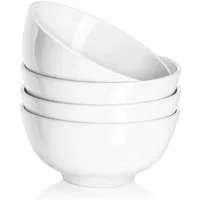 Dowan Müslischale 650 ml Keramiksuppen- & Müslischalen - 15 cm, Weiß, (4-tlg), spülmaschinengeeignet