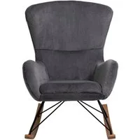 SalesFever Schaukelstuhl Komfortabl und im Vintage-Stil, in Lammfelloptik