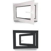 JeCo Fenster Kellerfenster Kunststoff innen weiß / außen Farbe 2-fach Verglasung