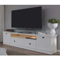 trendteam Lowboard Baxter (TV Unterschrank in Landhaus weiß, Breite 177 cm), mit viel Stauraum