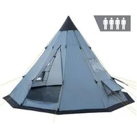 CampFeuer Tipi-Zelt Tipi Zelt Spirit für 4 Personen, 3000 mm Wassersäule, Grau, Kegelzelt, Personen: 4