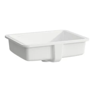 Laufen Savoy Einbau-Waschtisch H8189480001091 50x39,5cm, unten, ohne Hahnloch, rechteckig, weiß, mit Überlauf
