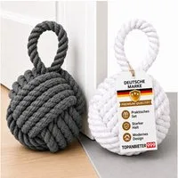 Topanbieter999 Türstopper Topanbieter999 Türstopper (2er Set), Jute grau und weiß
