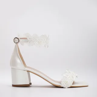 Dana Lace Bridal Niedrig Absatz Sandalen