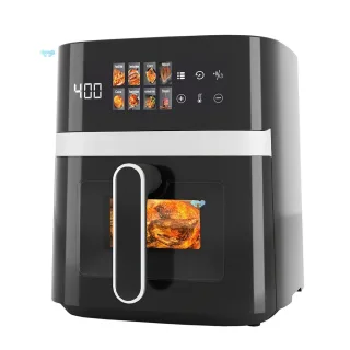 [EU Direct] NovuLife 1350W Air Fryer 5.5L with Viewing Window Rapid Hot Air Circulation Touchscreen 8 Preset Menus Adjus