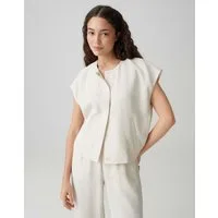 OPUS PANTS Anzugweste Wenali aus Webware in ovalem Schnitt Überschnittene Schulter für einen modernen Layering Look