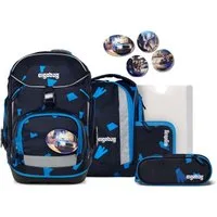 ergobag Schulranzen Schulranzen-Set PACK VerfolgBärjagd 6-teilig (6-teilig), ergonomisch, ab 1. Klasse, Your-Size-System